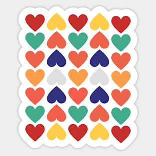 Multicolor Hearts Sticker